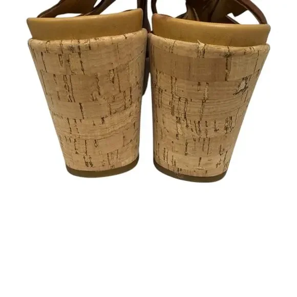 Kork-Ease Ashcroft Brown Leather Wedge Cork Platform Sandals 8 - Picture 6 of 7